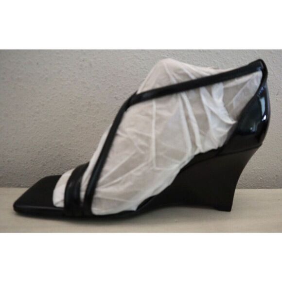 Nine West Women's Sz 5M Black Rolga 3 Strappy Wedge Heels - Picture 10 of 11